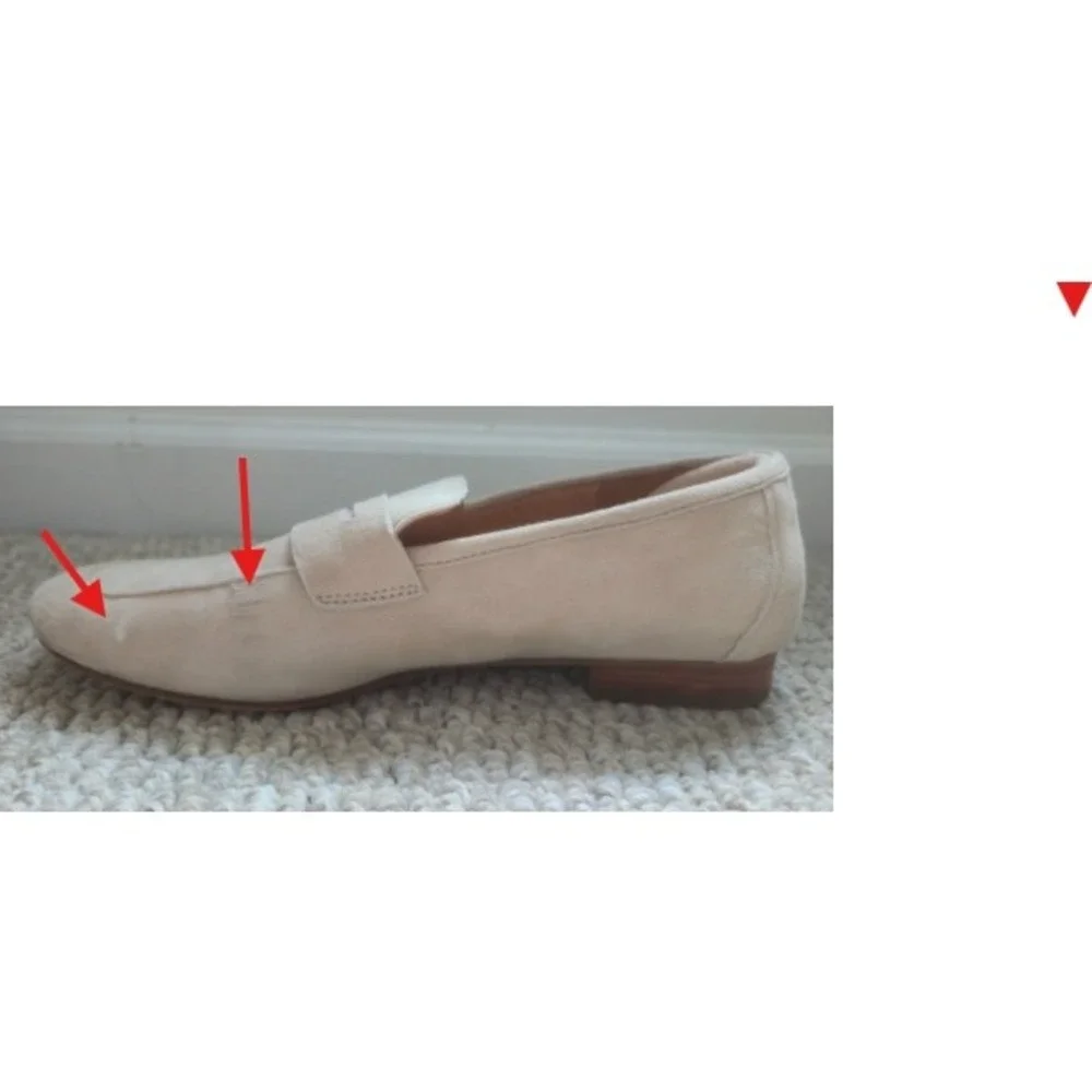 Quince Womens Italian Suede Penny Loafers Almond Tan Flats Size 7.5 EUC